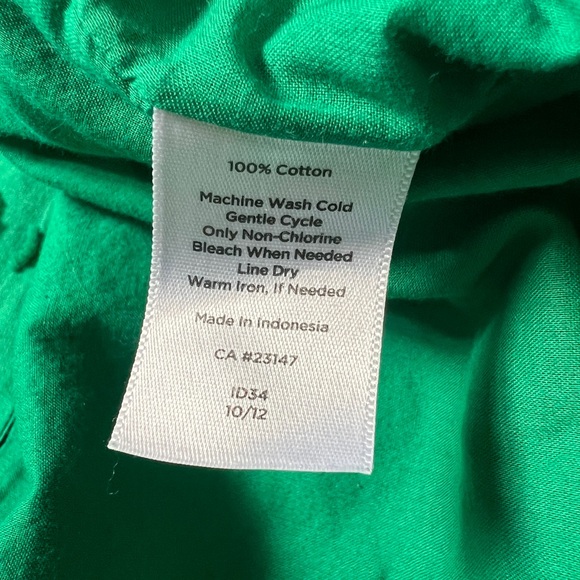 Talbots 100% Cotton Green Sleeveless Top Size 4 - Picture 4 of 6